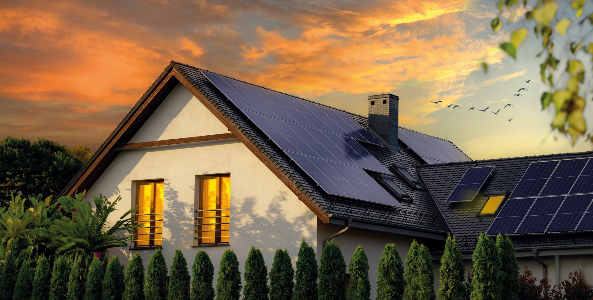 Photovoltaik Module auf Einfamilienhaus